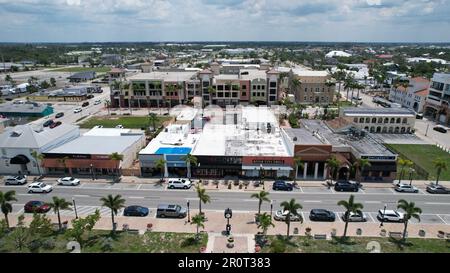 Sky shot downtown Punta Gorda Florida. Stock Photo