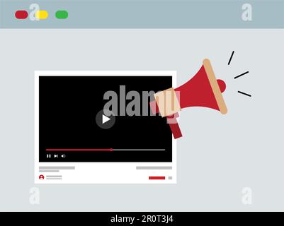 Video Marketing icon vector image. Suitable for mobile application web application and print media. Stock Vector