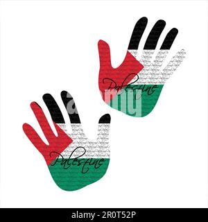 Hand drawn vector illustration with palestine flag pattern great for poster, magazine and clothes design Stock Vector