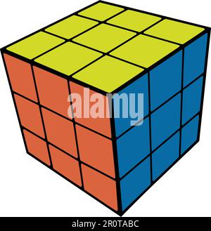 Cube. Combination puzzle icon Stock Vector