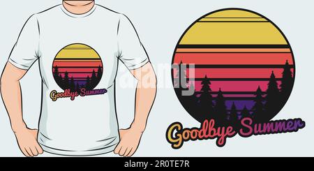 Goodbye Summer, Summer T-Shirt Design. Stock Vector