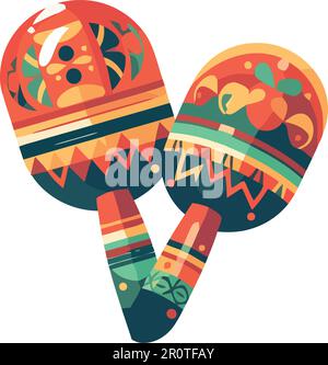 Festive multi colored maracas illustration Stock Vector
