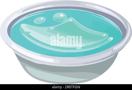 Blue water in a bowl Stock Vector
