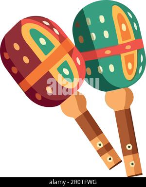 multi colored maracas Stock Vector