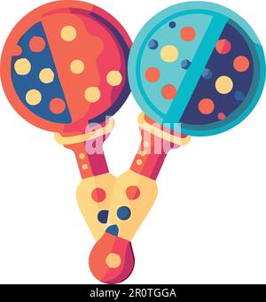 multi colored maracas design Stock Vector