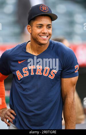 ANAHEIM, CA - MAY 09: Houston Astros shortstop Jeremy Pena (3