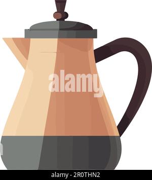 Hot liquid in pottery mug with handle Stock Vector