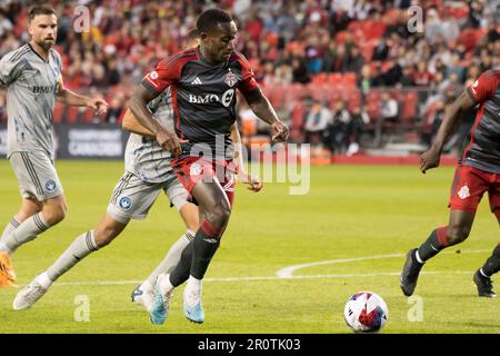 Toronto, Ontario, Canada. 9th May, 2023. Richie Laryea #22 in action during the Canadian Championship game between Toronto FC and CF Montreal. The game ended 1-2 for CF Montreal. (Credit Image: © Angel Marchini/ZUMA Press Wire) EDITORIAL USAGE ONLY! Not for Commercial USAGE! Stock Photo