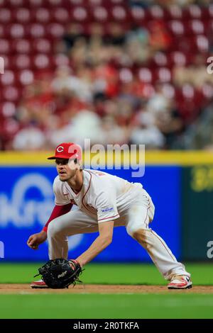 Cincinnati Reds' Wil Myers plays during the third inning of a baseball  game, Saturday, April 8, 2023, in Philadelphia. (AP Photo/Matt Rourke Stock  Photo - Alamy