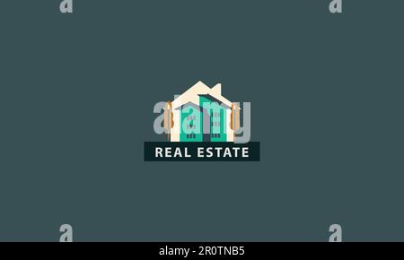 Building Real state home logo design. Home flat logo. Stock Vector