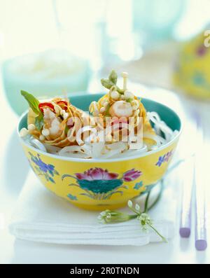 Chinese roll noodle or Rolled rice noodles in five-spices broth (Guay ...