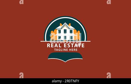 A new real state home flat logo illustration. Stock Vector