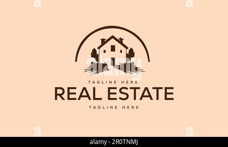 A real state home logo design illustration. Stock Vector