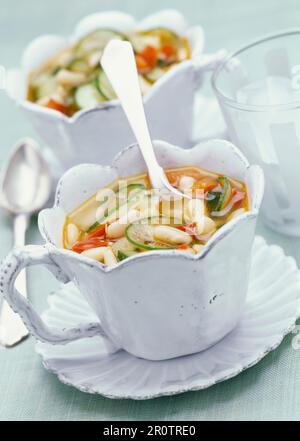 Iced minestrone soup Stock Photo