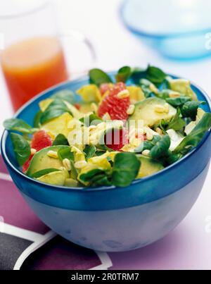 Watercress, chicory and wheat salad Stock Photo