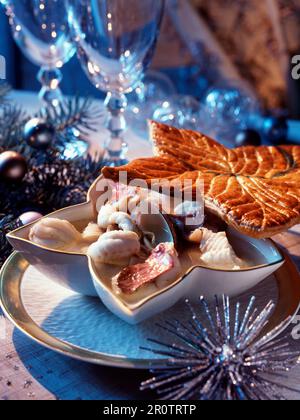 Fish stew in flaky pastry (topic: christmas cooking) Stock Photo