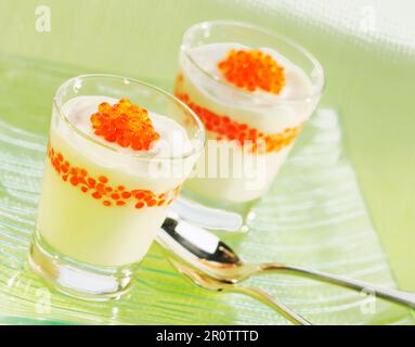 Fromage frais with trout roe Stock Photo