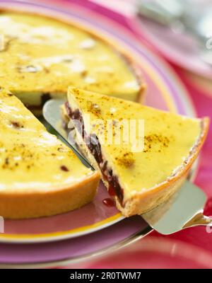 Cherry and lemon tart Stock Photo