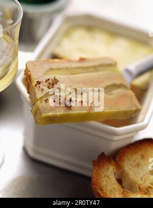 Foie gras terrine with apple Stock Photo