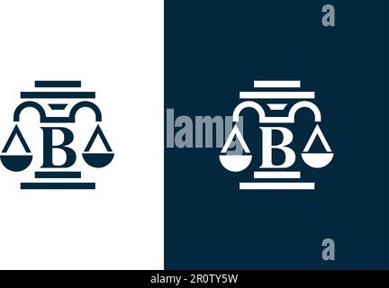 'B' letter law firm logo design. Stock Vector