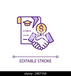 Education loan RGB color icon Stock Vector