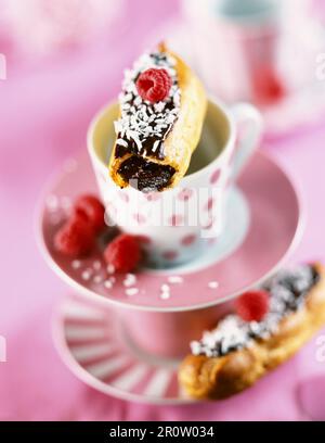 chocolate mousse eclairs Stock Photo