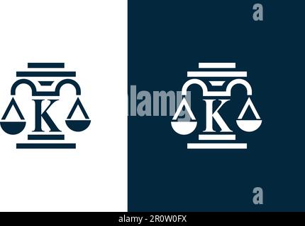 'K'   letter law firm logo design Stock Vector