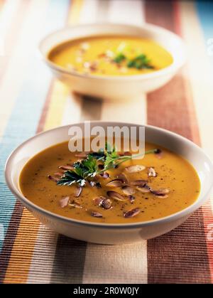 split pea and almond milk delight soup Stock Photo