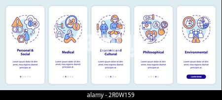 Childfree decision reasons onboarding mobile app screen Stock Vector