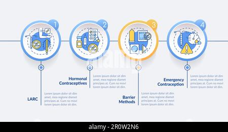 Contraception methods circle infographic template Stock Vector