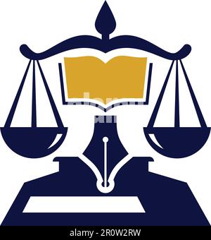 attorney and justice lawyer education logo design Stock Vector