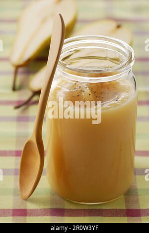 Stewed pears flavoured with vanilla tea Stock Photo