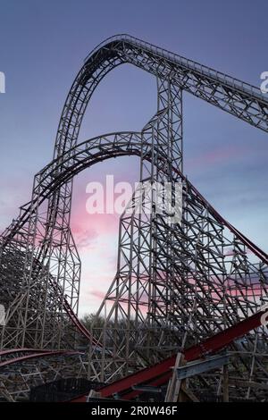 Riding the roller coaster at Energylandia Zator Poland amusement