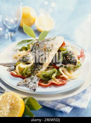 Fish. Gilthead. Sea Bream Fillets on white background Stock Photo - Alamy