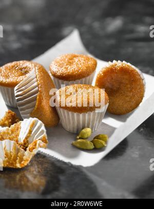 Green cardamom cup cakes Stock Photo