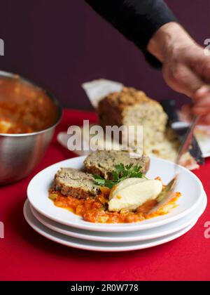 Chicken's liver savoury loaf cake Stock Photo