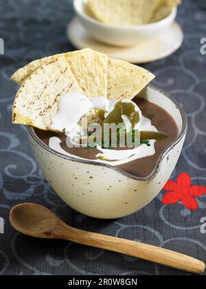 Cream of bean soup Stock Photo