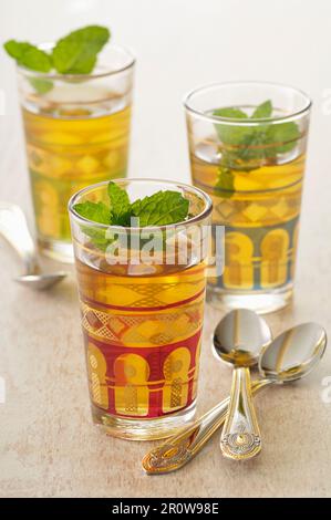 Glasses of mint tea Stock Photo