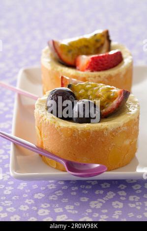 Passion fruit Bavarians Stock Photo