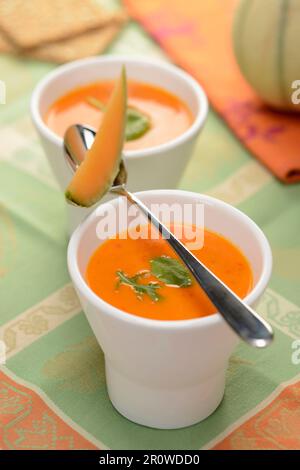 Cold melon soup Stock Photo