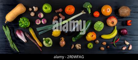 Fresh fruit and vegetables for the vegan diet Stock Photo