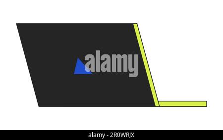 Open gaming laptop back view flat line color isolated vector object Stock Vector