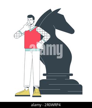 Digital marketing strategy flat line concept vector spot illustration Stock Vector