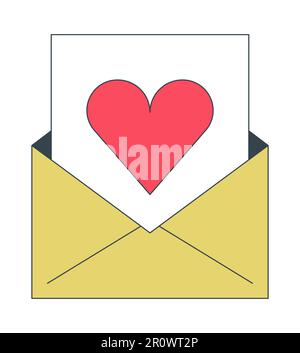 Email newsletter flat line concept vector spot illustration Stock Vector