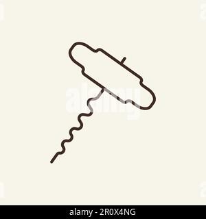 Corkscrew line icon Stock Vector