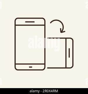 Screen turning line icon Stock Vector