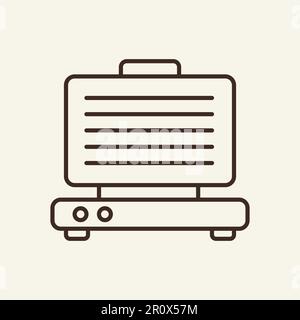 Electric grill line icon Stock Vector