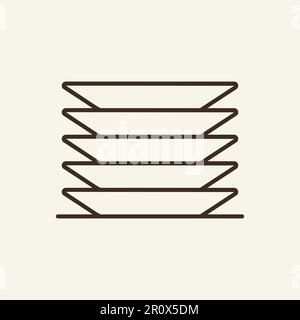 Plates line icon Stock Vector