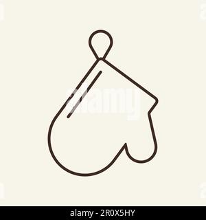 Potholder line icon Stock Vector