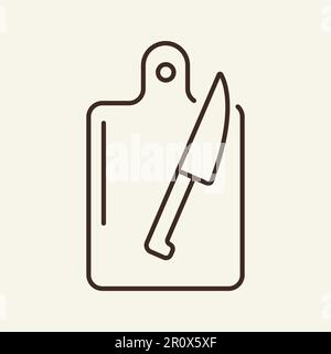 Cutting board line icon Stock Vector